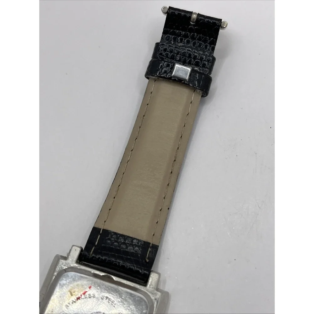 Frondini Women's Quartz Watch Swiss Parts Black Band Silver 31mm- New Battery